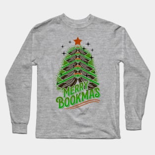 Bookish Ugly Christmas. Ugly Christmas Tree. Long Sleeve T-Shirt